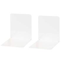 Produktbild WEDO® Buchstützen aus Metall, weiß, 14 x 12 x 14 cm, 2 Stück