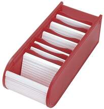 Produktbild WEDO® Karteibox mit 100 liniterten Kartteikarten A8 gefüllt, rot