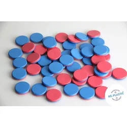 Produktbild Wissner RE-Plastic® Wendeplättchen, 50 Zählchips in rot/blau, Durchmesser 2,5 cm und 0,5 cm stark