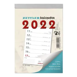 Zettler Wochenabreißkalender 2022 - 10,5x14,6 cm - 1 Woche auf 1 Seite - 0